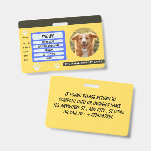 Custom Dog Photo Pet ID Card Badge