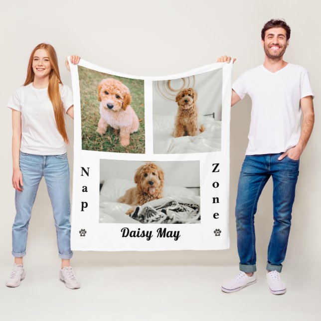 Custom Dog Photo Pet Lover Gift Fleece Blanket (In Situ)