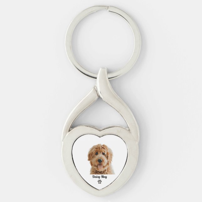 Custom Dog Photo Pet Lover Gift Key Ring (Front)