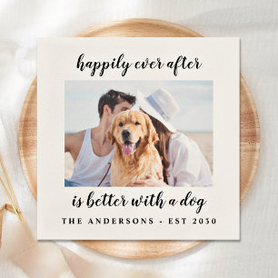 Custom Dog Photo Pet Wedding Napkin