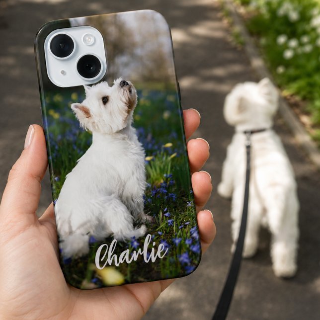 Custom Dog Photo Phone Case with Pet Name Gift  (Creator Uploaded)