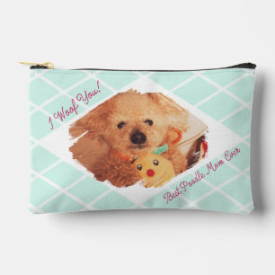 Custom Dog Photo Pouch   Best Poodle Mum Ever Gift