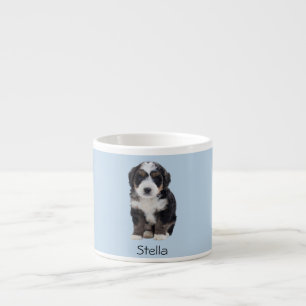 Custom Dog Photo – Powder Blue with Pet Name -  Espresso Cup