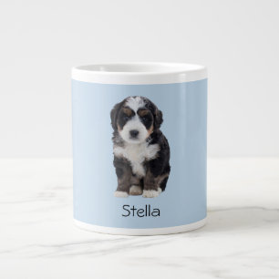 Custom Dog Photo – Powder Blue with Pet Name - Large Coffee Mug