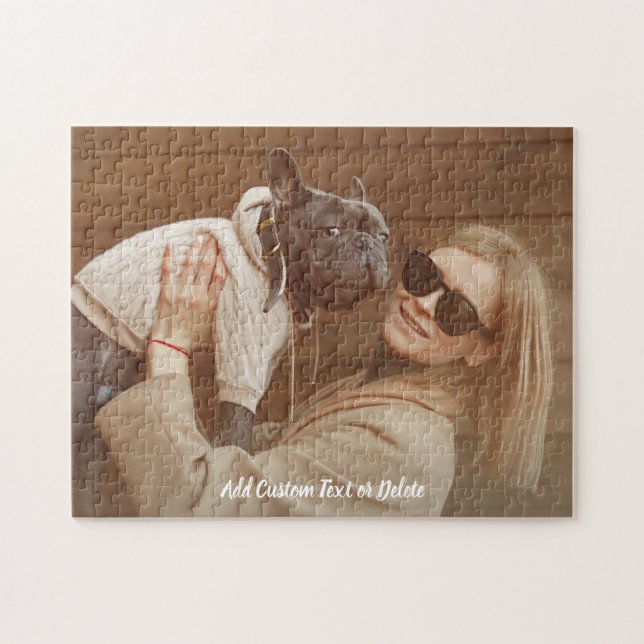 Custom Dog Photo Puzzle With Custom Text (Horizontal)