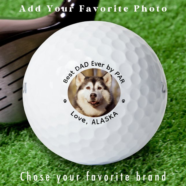 Custom Dog Photo Simple Personalised Golfer  Golf Balls (Creator Uploaded)