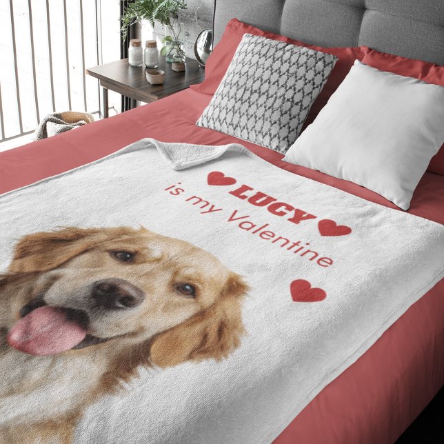 Custom Dog Photo Valentine's Day Blanket (Creator Uploaded)