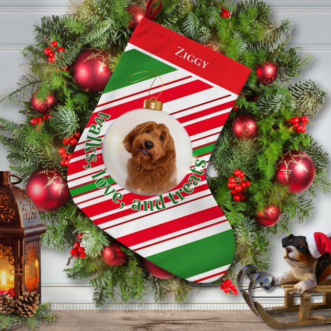 Custom Dog Photo Walks, Love Treats  Large Christmas Stocking (Creator Uploaded)