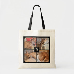 Custom Dog Photos Monogram Pet Supplies Tote Bag