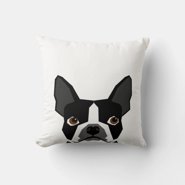 Custom Dog Pillow Boston Terrier Customisable Pet (Front)