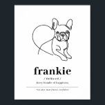 Custom Dog Portrait French Bulldog Line Art Poster<br><div class="desc">This custom French Bulldog line art poster is the perfect way to show your love for your favorite furry friend! The poster is customizable, so you can add your dog's name to be featured on the artwork. This print makes it the perfect addition to your home décor or as a...</div>