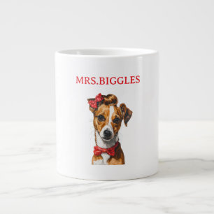 Custom Dog Portrait – Personalised Pet Name Design Large Coffee Mug