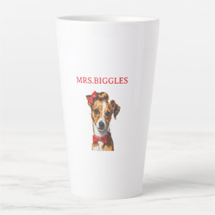 Custom Dog Portrait – Personalised Pet Name Design Latte Mug