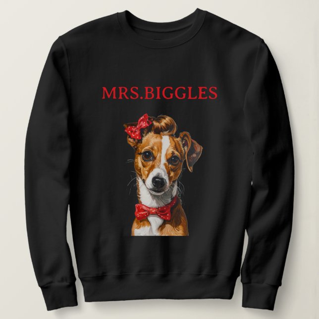Custom Dog Portrait – Personalised Pet Name Design Sweatshirt (Design Front)