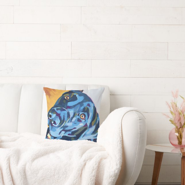 Custom Dog Portrait - Personalized Dog Gift Cushion (Couch)