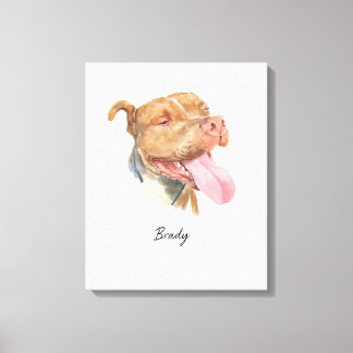 Custom Dog Portrait Watercolor Canvas Print