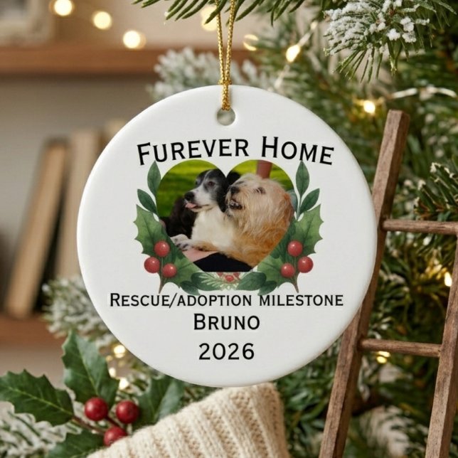 Custom Dog Rescue Adoption Milestone  Ceramic Tree Decoration (Creator Uploaded)