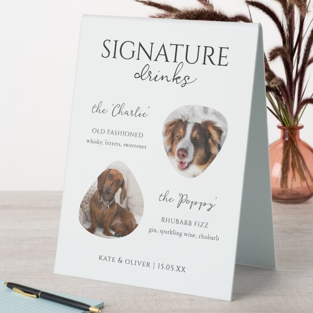 Custom Dog Signature Cocktail Drinks Bar Sign (In SItu (Table))