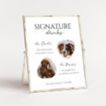 Custom Dog Signature Cocktail Drinks Bar Sign<br><div class="desc">This bar sign is a perfect addition to your wedding decor. An adorable way to include your pups in the wedding day. It is sure to be the hit of your reception with its modern,  minimalist style.</div>