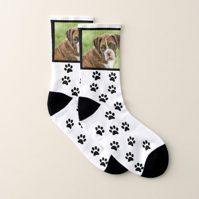 Custom Dog Socks - Fun Boxer Dog (Pair)