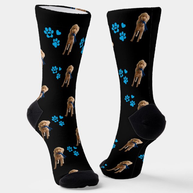 Custom dog Socks — Personalised Pet Photo Gift (Angled)