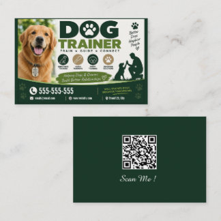 Custom Dog Trainer Business Card with QR Code