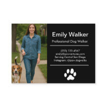 Custom Dog Walker Business Card with Photo