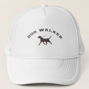 Custom Dog Walker Hat - White & Brown Logo