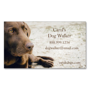 Custom Dog Walker, Pet Sitting Business Service  Magnetic Business Card