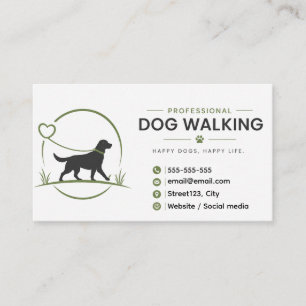 Custom Dog Walking Business Card Pet Walker