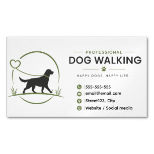 Custom Dog Walking Magnet Business Card