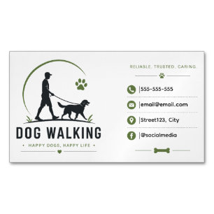 Custom Dog Walking Magnet Business Card