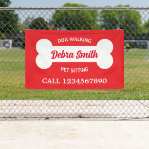 Custom dog walking pet sitting business yard sign