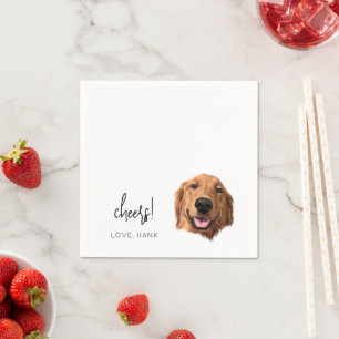 Custom Dog Wedding Cocktail Napkins Cheers Modern