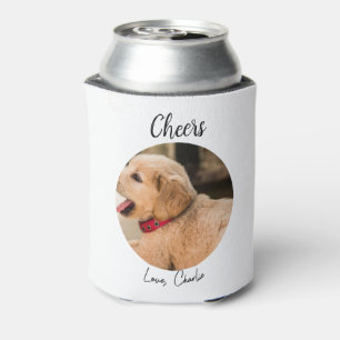 Custom Dog Wedding Favor Dog of Honor Photo cheers Can Cooler