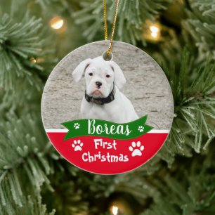 Custom Dogs First Christmas Ceramic Tree Decoration