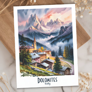 Custom Dolomites Italy Alps Mountains Watercolor Postcard