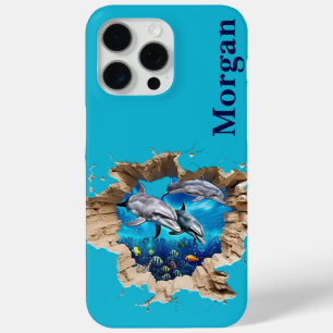 Custom Dolphin Design - Gift for Kids and Adults iPhone 15 Pro Max Case