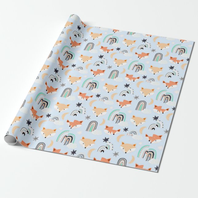 Custom doodle animal fun pattern  wrapping paper (Unrolled)