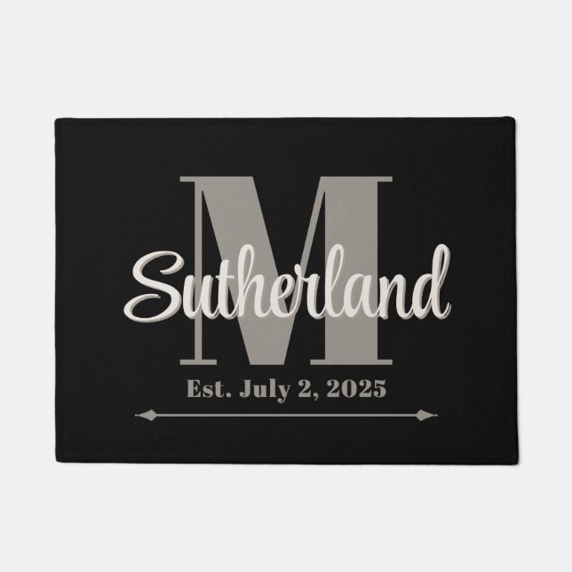 Custom Doormat Wedding Gift Idea Est Last Name (Front)