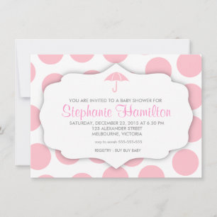 Custom dots baby girl shower invites