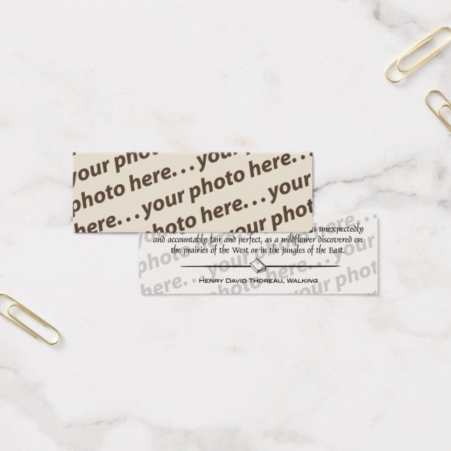 Custom Double Photo Bookmark w/Thoreau Quote (Office)