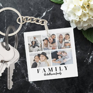 Custom Double Sided Family Photo Key Ring