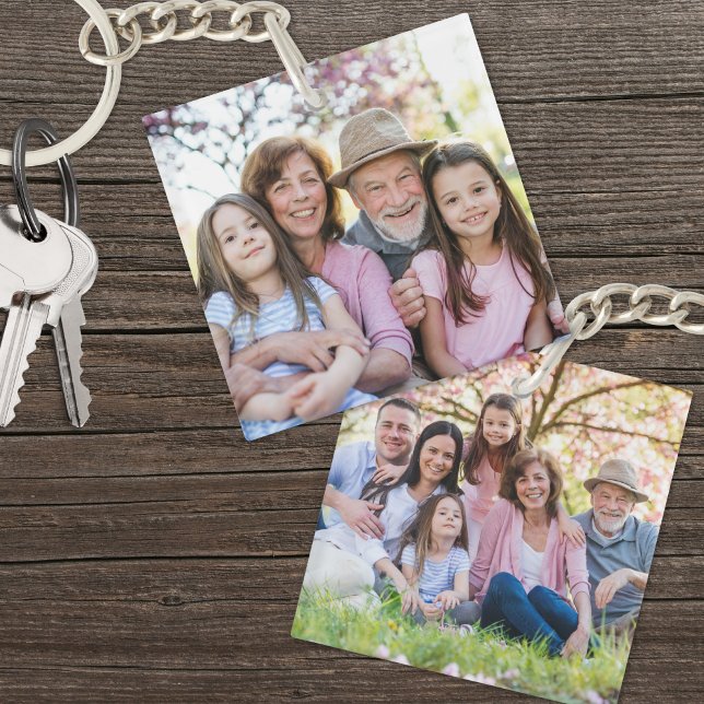 Custom Double Sided Family Two Photo Key Ring (Custom Double Sided Family Two Photo Keychain )