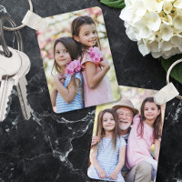 Custom Double Sided Family Two Photo Keychain