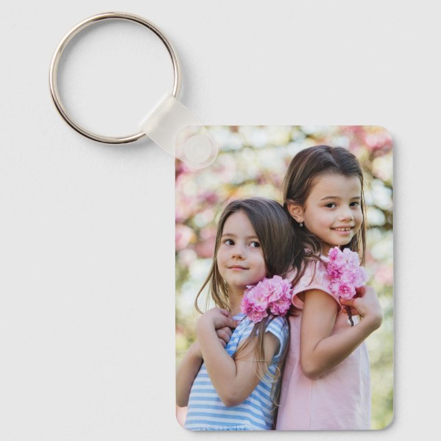 Custom Double Sided Family Two Photo Keychain (Front)