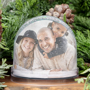 Custom Double Sided Family Two Photo Snowglobe