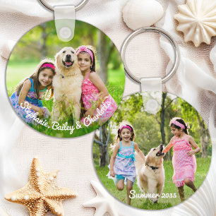 Custom Double Sided Kids Personazlied Two Photo Key Ring