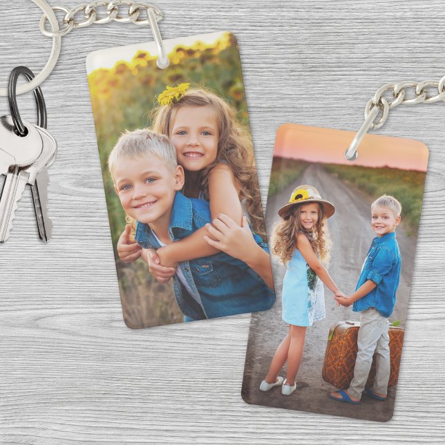 Custom Double Sided Kids Two Photo Key Ring (Custom Double Sided Kids Two Photo Keychain)