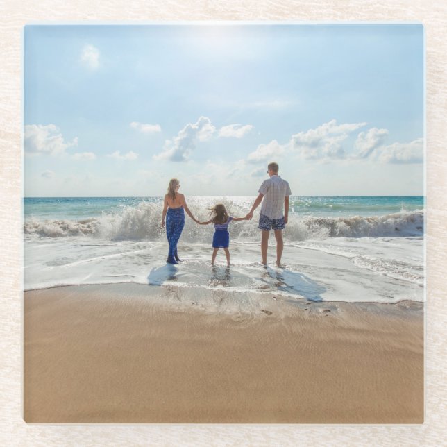 Custom Double Sided Personalised  Glass Coaster (Front)